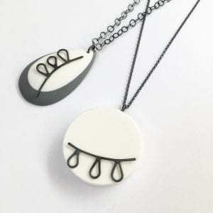 Claire Lowe Jewellery pendants - Devon-based silver and resin jewellery designs
